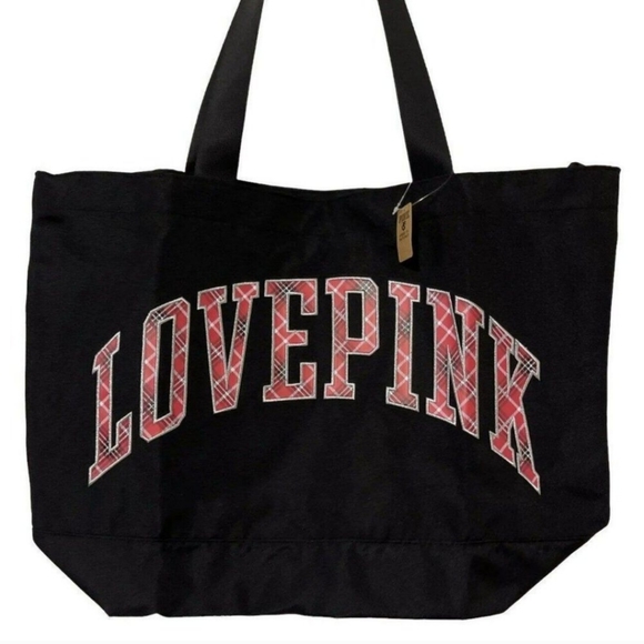 VICTORIA'S ❤️❤️SECRET PINK CHRISTMAS PLAID TOTE AND BLANKET💚❤️💚 - Picture 4 of 8